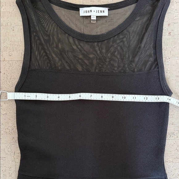 John + Jenn Black Sheer Yoke Midi Dress - Picture 5 of 7